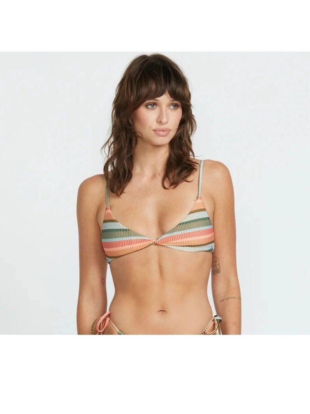 Volcom  Sol Song V Neck Bikini Top - Multi XL NWT